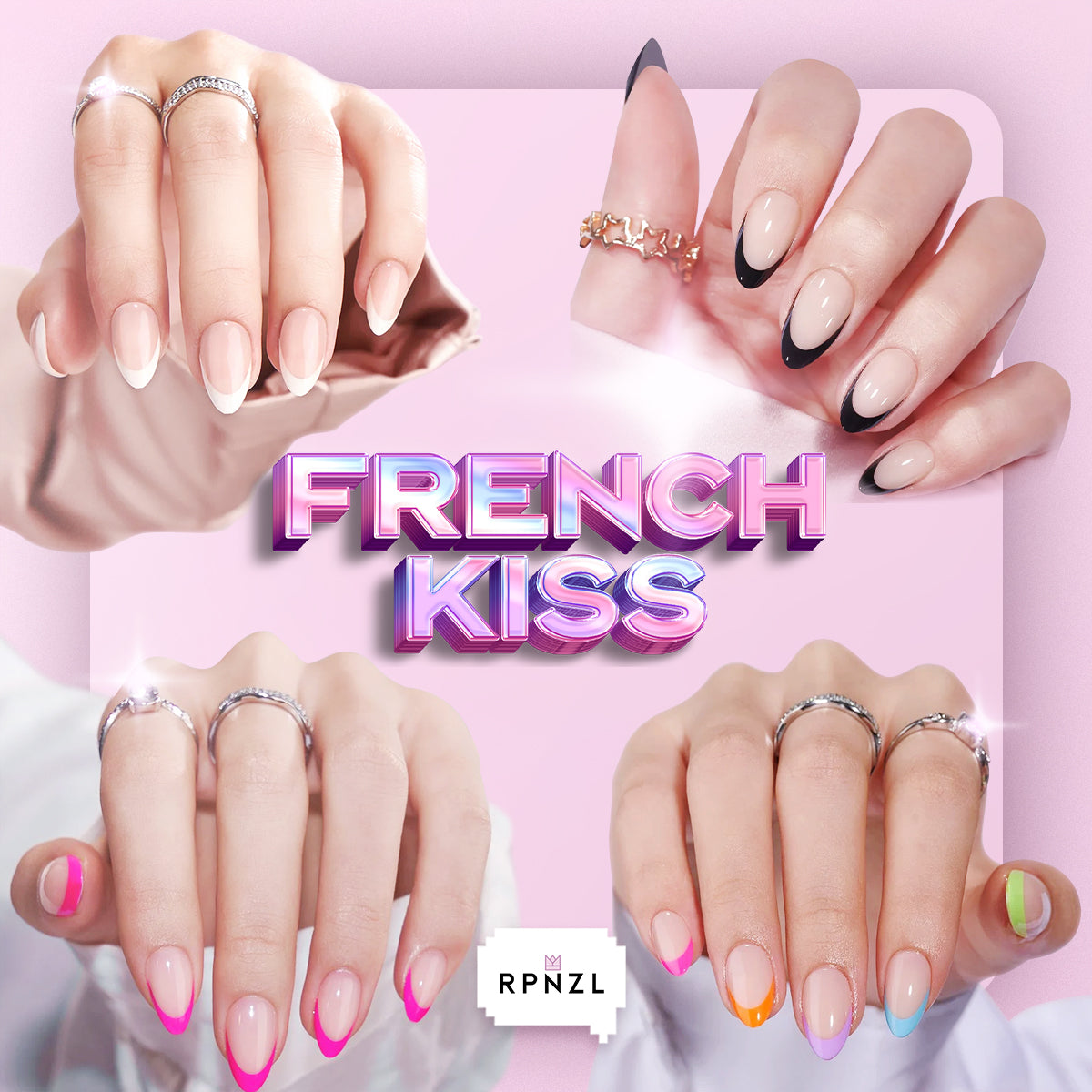 French Kiss -  4 Press-on Nails Kits